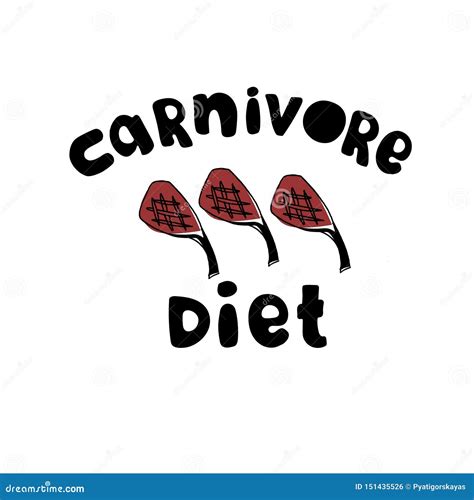 Carnivore Logo Healthy Nutrition Diet Vector Illustration Set Royalty Free Stock Image