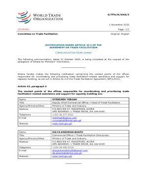 Fillable Online Wto Trade Facilitation Agreement Crs Reports Fax