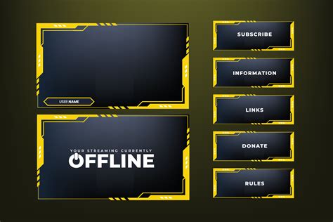 Online Gaming Overlay Vector With Button Elements For Live Streaming