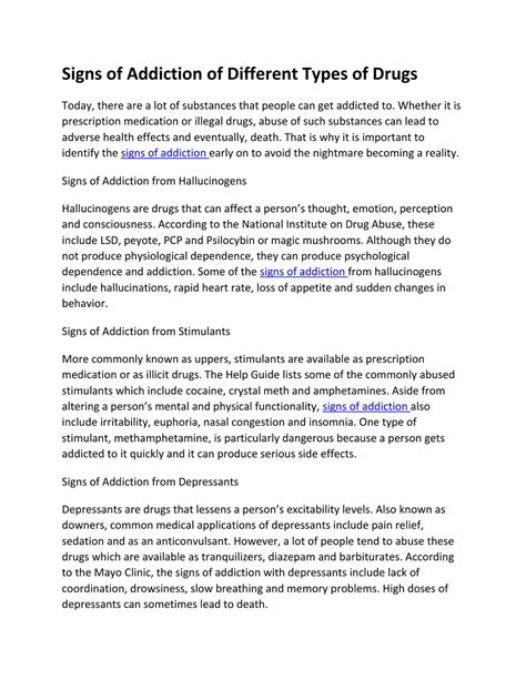 Signs of Addiction of Different Types of Drugs by Donald Lewis - Issuu