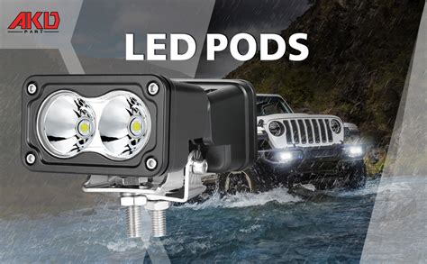 Amazon Led Pods Akd Part Inch Driving Lights W Spot Lights