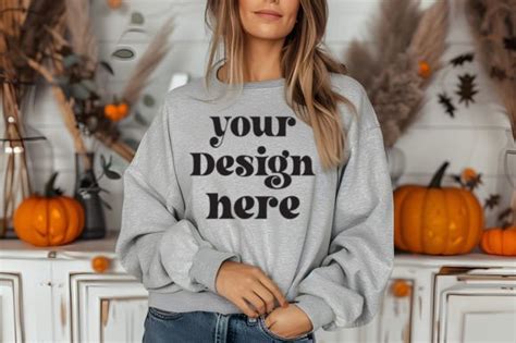 Gildan Fall Heather Gray Mockup Graphic By Mockupstore Creative