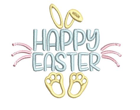 Happy Easter Embroidery Design Easter Bunny Easter Digital Design