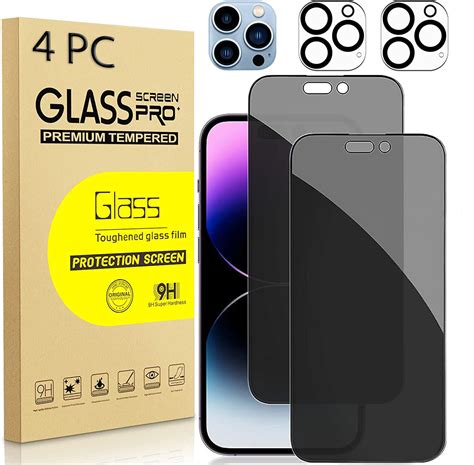 For Iphone 15 14 13 12 11 Pro Max Privacy Tempered Glass Screen Camera