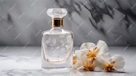 Premium AI Image | A bottle of perfume next to a flower