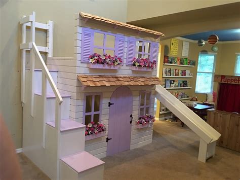 Laylas Dollhouse Loft Bed Play Area Underneath Options Etsy Loft