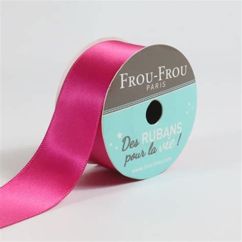 Bobinette Ruban Satin double face Frou Frou Fushia 25 mm x 5 mètres