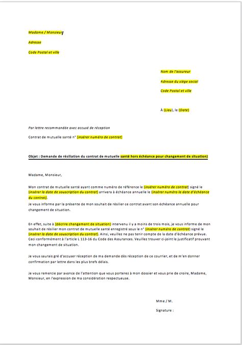 Lettre De R Siliation Mutuelle Financial Report