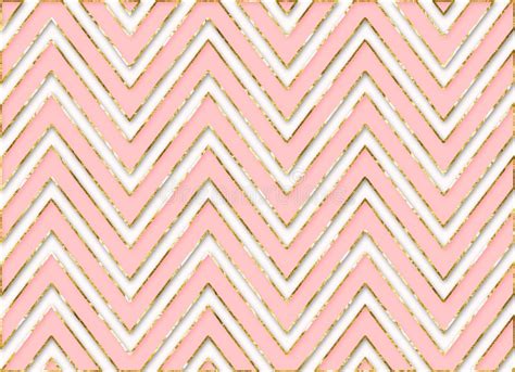 Pink And Gold Chevron Background