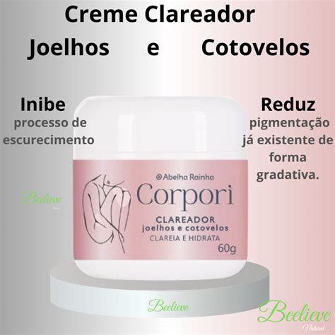 Creme Clareador Joelhos E Cotovelos G Abelha Rainha Shopee Brasil