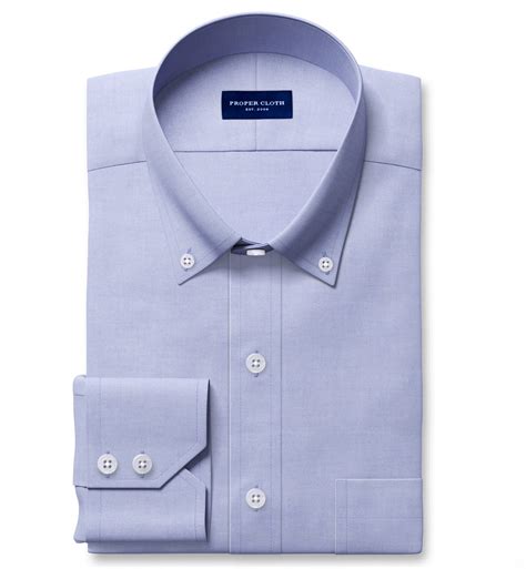 Thomas Mason Light Blue Premium Heavy Oxford Custom Made Shirt By