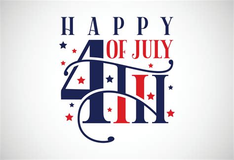 Happy Independence Day 4th Of July National Holiday Lettering Text