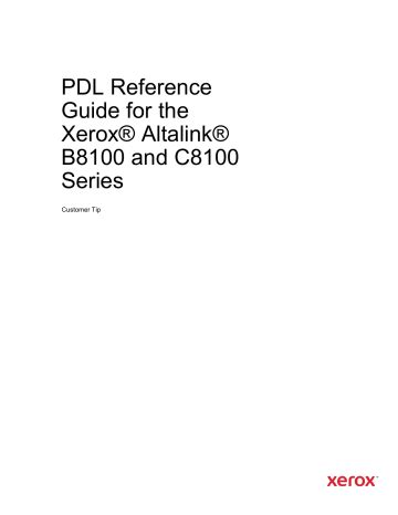 Xerox AltaLink C8130 / C8135 / C8145 / C8155 / C8170 Color Multifunction Printer Reference Guide ...