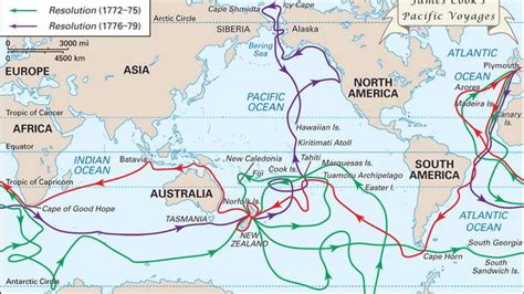 The Voyages of James Cook : MapPorn