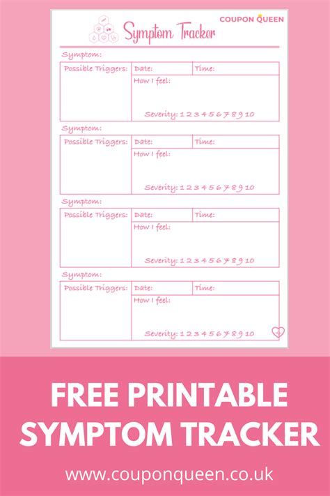 Free Printable Symptom Tracker Artofit