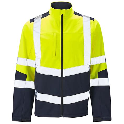 Hi Vis Two Tone Soft Shell Jacket Yellow Navy Small Diy At Bandq