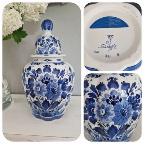 ROYAL DELFT De Porceleyne Fles Vase Deckelvase H30 Delfter Blau