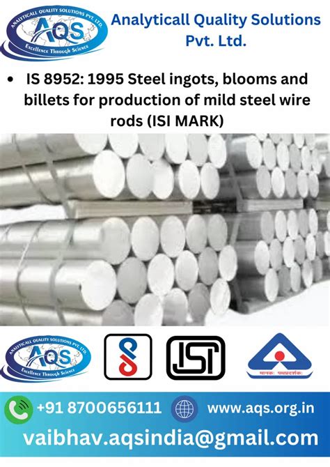 Is 8952 1995 Steel Ingots Blooms And Billets For Production Of Mild