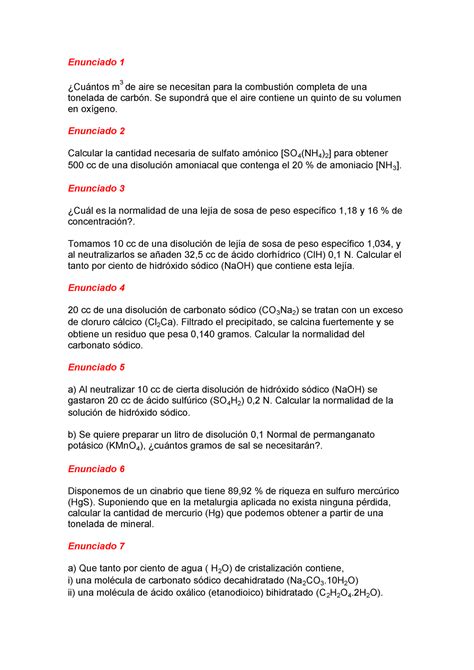 Ejercicios de quimica resueltos basicos 1 Enunciado 1 Cuántos m 3 de