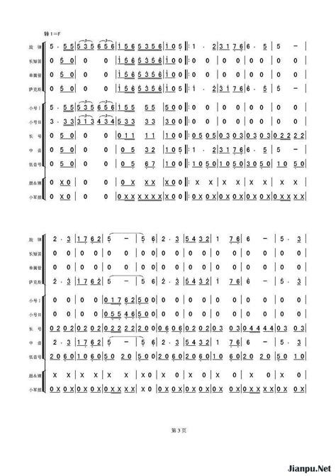 《团结友谊进行曲》简谱解放军军乐团原唱 歌谱 钢琴谱吉他谱 简谱之家