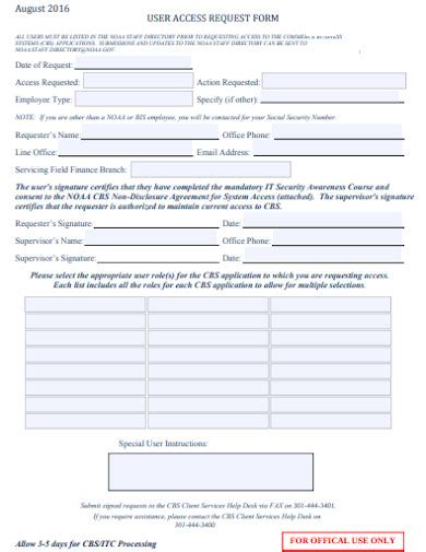 Free Access Request Form Templates In Pdf Ms Word Google Docs