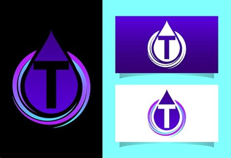 Premium Vector Initial T Monogram Alphabet With Water Drop In A