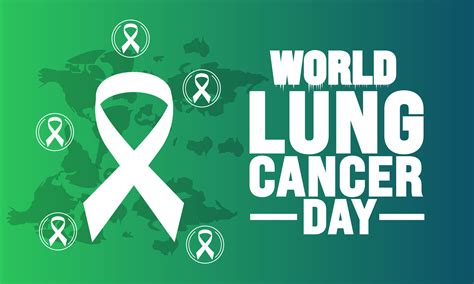 World Lung Cancer Day Poster Background Template Lung Cancer Awareness Ribbon August 1 Human