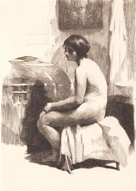 Nude Female Model Sitting In A Room By Frans Schwartz