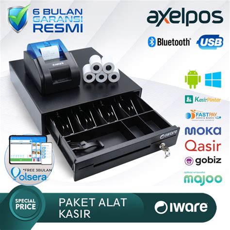 Jual Paket Alat Kasir Android Printer Bluetooth Cash Drawer 4 Slot