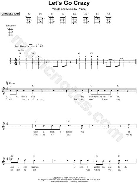 Prince Let S Go Crazy Sheet Music Leadsheet In G Major Download And Print Sku Mn0181220