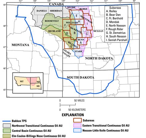 Map Showing The Bakken Total Petroleum System Tps And The Middle