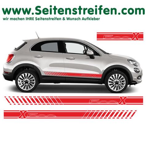 Fiat 500X X 500 Evo Seitenstreifen Aufkleber Dekor Set Art Nr