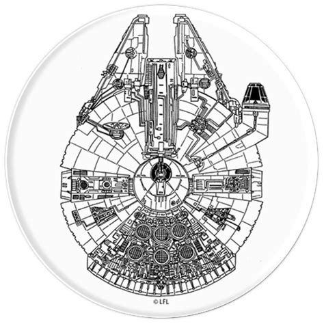 Star Wars Millennium Falcon Line Art Sketch | Pricepulse