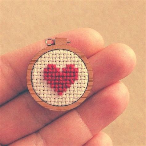 Tiny Small Cross Stitch Heart Ikdctgfht