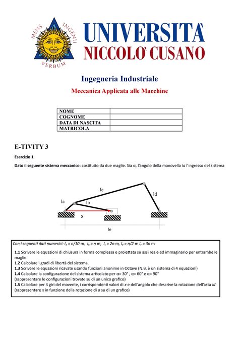 MAM Etivity 3 Ingegneria Industriale Meccanica Applicata Alle