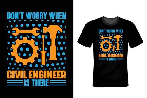 Civil Engineer T Shirt Design Vintage Typography 10771236 Vector Art