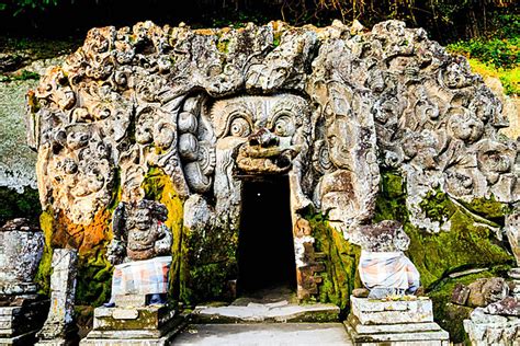 Goa Gajah Temple In Bali Bali Scenic Mountains Photo Background And