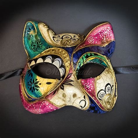 Gatto Cat Costume Masquerade Mask Mardi Gras Venetian Style Etsy