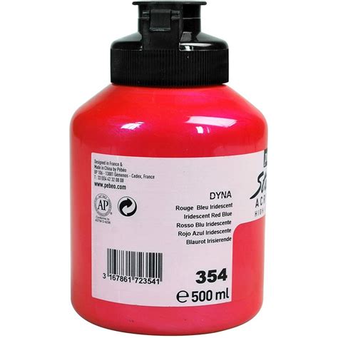 Studio Acrylique Pébéo 500ml Rouge Bleu Iridescent 354 Mab Store