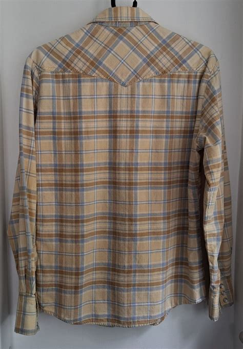 Vintage Men S Kennington Calif USA Check Western Cotton Shirt 41 104cm