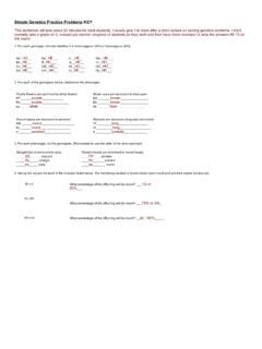 Simple Genetics Practice Problems KEY Simple Genetics Practice