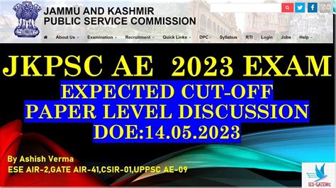 JKPSC AE Civil 2022 23 Exam Expected Cut Off Analysis Paper Level