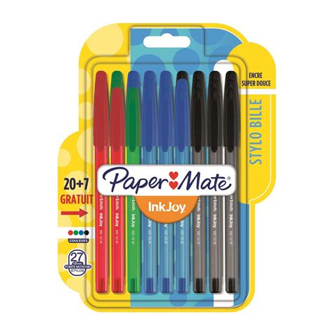 PAPERMATE Lot De 20 7 Stylos Inkjoy Pointe Moyenne Couleurs