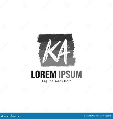 Initial Ka Logo Template With Modern Frame Minimalist Ka Letter Logo