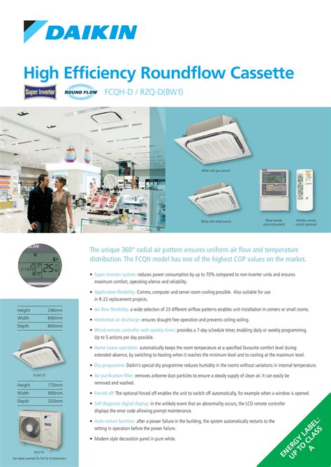 Daikin Ceiling Cassette Brochure | Shelly Lighting