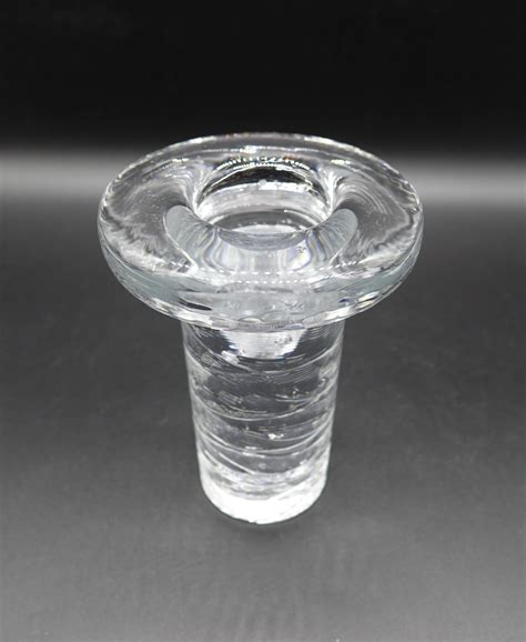 Vintage Heavy Weight Kosta Boda Glass Candle Holder Design By Kjell