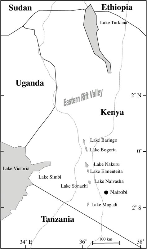 Map Showing The Location Of Some Of The Water Bodies Investigated