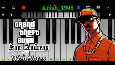 Gta San Andreas Theme With Notes Slow Motion Easy Piano Tutorial