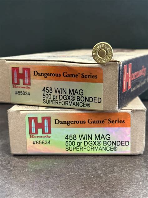 Hornady 458 Win Mag 500gr DGX Bonded Superformance 85834 Dangerous