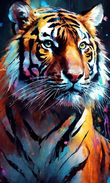 Premium Photo | Abstract tiger art